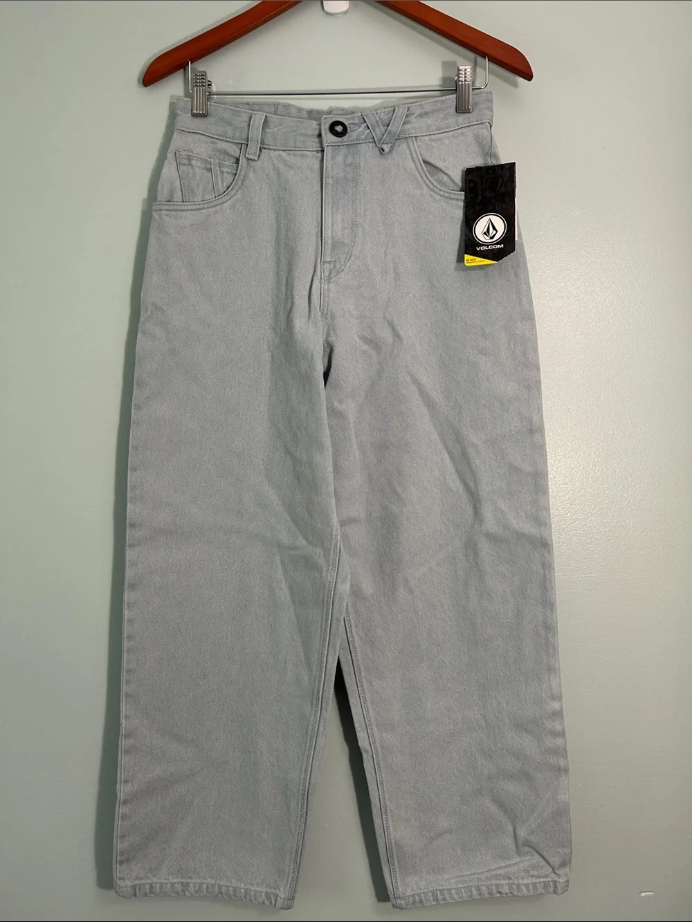 Volcom 14 (27) Jeans Big Boy Youth Chillow in Light Blue Loose Baggy Skater NWT